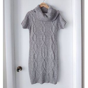 Marled Grey Beige and White Cable Sweater Dress